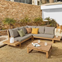 Kave Home Loungesets|Loungeset Flaviina Massief Acacia Hout