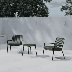 Nohr Loungesets|Loungeset Gared Met 2 stoelen en tafel, kleur Zwart