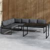 Nohr Loungesets|Loungeset Jenalee Met hoekbank en hoge tafel, kleur Zwart