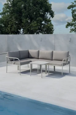 Nohr Loungesets|Loungeset Kalicia Met hoekbank en tafel, kleur /Beige Bruin