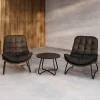 Nohr Loungesets|Loungeset Laurissa Met 2 loungestoelen en tafel, kleur Grijs/Zwart