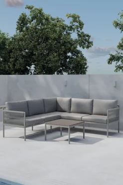 Nohr Loungesets|Loungeset Marena Met hoekbank en tafel, kleur Beige