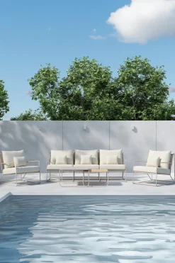 Nohr Loungesets|Loungeset Markesha Met bank, 2 loungestoelen en 2 tafels