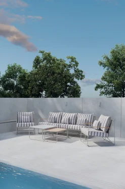 Nohr Loungesets|Loungeset Markesha Met bank, 2 stoelen en 2 tafels, kleur Beige