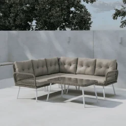 Nohr Loungesets|Loungeset Maxfield Met hoekbank en tafel, kleur Beige