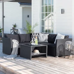 Nohr Loungesets|Loungeset Melandie Met hoekbank en tafel