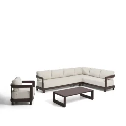 Kave Home Loungesets|Loungeset Nerano Met 5-zits hoekbank, fauteuil en salontafel