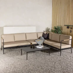 Nohr Loungesets|Loungeset Pamella Met bank en tafel, kleur Zand