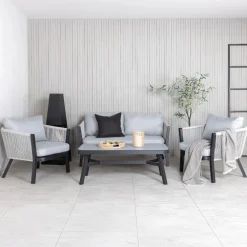Nohr Loungesets|Loungeset Sauel Met bank, 2 stoelen en tafel