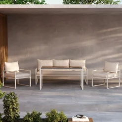 Nohr Loungesets|Loungeset Sharise Met bank, 2 loungestoelen en hoge tafel