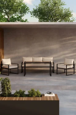 Nohr Loungesets|Loungeset Sharise Met bank, 2 loungestoelen en hoge tafel