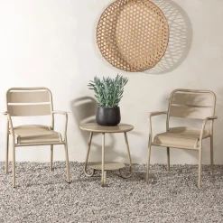 Nohr Loungesets|Loungeset Tandra Met 2 stoelen en tafel, kleur Beige