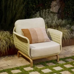 Kave Home Loungestoelen|Loungestoel Alipa Acaciahout en touw