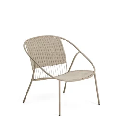 Kave Home Loungestoelen|Loungestoel Atrani Staal en touw, kleur Ecru Beige