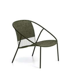 Kave Home Loungestoelen|Loungestoel Atrani Staal en touw, kleur Groen
