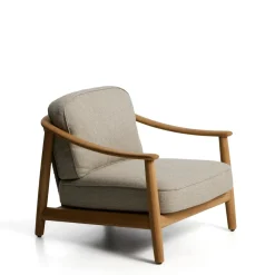 Kave Home Loungestoelen|Loungestoel Elunda Teakhout Beige