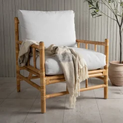 Nohr Loungestoelen|Loungestoel Zev Rotan Lichtgrijs