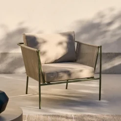 Kave Home Loungestoelen|Loungestoel Zivia Staal en touw