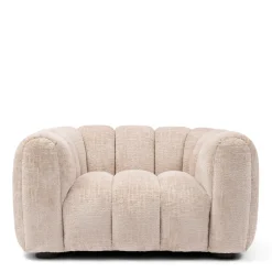Rivièra Maison Fauteuil Stof / Textiel|Loveseat Vicenza Chenille, kleur Natural