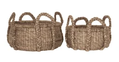 MUST Living Potten & Manden|Mand Colony Laag, Waterhyacint, Set van 2 stuks Naturel