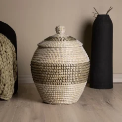 Nohr Potten & Manden|Mand Lashann Met deksel, Zeegras Naturel