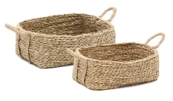 Kave Home Potten & Manden|Mand Milly Zeegras, Set van 2 stuks Beige