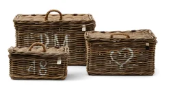 Rivièra Maison Opbergruimte|Potten & Manden|Mand Rustic Rattan Classic set van 3 stuks Natural