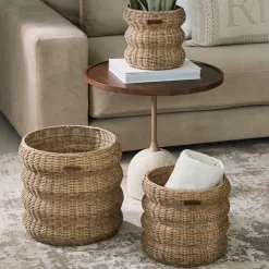 Rivièra Maison Potten & Manden|Mand Rustic Rattan Mennagio Rattan Pitriet, Set van 3 stuks Naturel