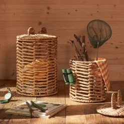 Kave Home Kinderkameraccessoires|Potten & Manden|Mand Venezia Rotan, Set van 2 stuks Naturel