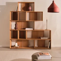 Kave Home Wandrekken & Wandkasten|Modulair Wandrek Litto Eiken, 152 x 101cm Naturel