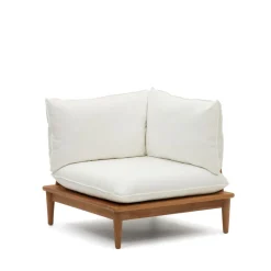 Kave Home Tuinbanken|Modulaire Hoekfauteuil Portitxol Teakhout Wit