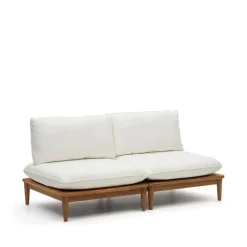 Kave Home Tuinbanken|Modulaire Loungebank Portitxol Teakhout, Met 2 fauteuils Wit