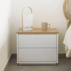 Kave Home Nachtkastjes|Nachtkastjes|Nachtkastje Abilen Eiken, 53 x 44cm