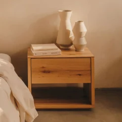 Kave Home Nachtkastjes|Nachtkastjes|Nachtkastje Alguema Eiken, 60 x 40cm