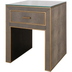 Richmond Interiors Nachtkastjes|Nachtkastjes|Nachtkastje Bloomville Lederlook, Met 1 lade Bruin