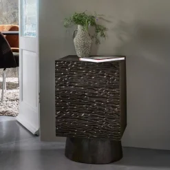 WOOOD Nachtkastjes|Nachtkastjes|Nachtkastje Crumble Mangohout, Met 3 lades Walnoot