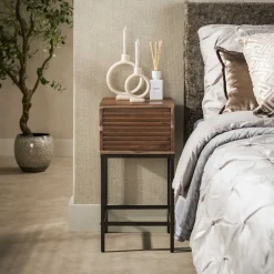 LifestyleFurn Nachtkastjes|Nachtkastjes|Nachtkastje Delilah Acaciahout, Met 1 lade