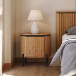 Kave Home Nachtkastjes|Nachtkastjes|Nachtkastje Licia Mangohout, Met 1 deur Naturel