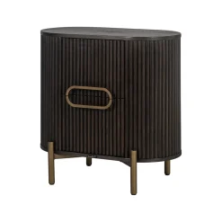 Richmond Interiors Nachtkastjes|Nachtkastjes|Nachtkastje Luxor Eiken, 60 x 39cm, kleur zwart / goud