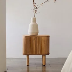 Kave Home Nachtkastjes|Nachtkastjes|Nachtkastje Mailen Essenhout, 50 x 40cm