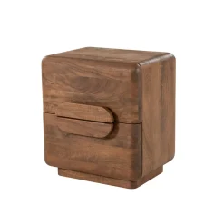 Eleonora Nachtkastjes|Nachtkastjes|Nachtkastje Murphy Mangohout, Met 2 lades Bruin