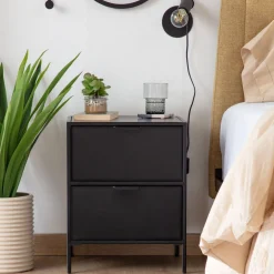 Kave Home Nachtkastjes|Nachtkastjes|Nachtkastje Shantay metaal, 50 x 40cm Zwart