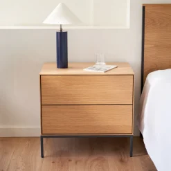 Kave Home Nachtkastjes|Nachtkastjes|Nachtkastje Vedrana Eiken, Met 2 lades