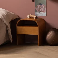 WOOOD Nachtkastjes|Nachtkastjes|Nachtkastje/Bijzettafel Momo Met 1 lade, kleur Bruin