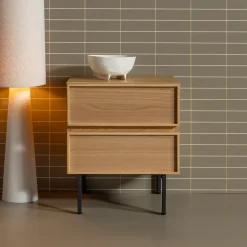 WOOOD Ladekasten|Nachtkastjes|Nachtkastje/Ladekast Tours Met 2 laden, kleur Naturel