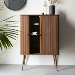 Zuiver Opbergkasten|Opbergkast Barbier Hout, 140 x 100cm Zwart