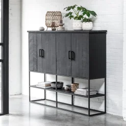 DTP Home Opbergkasten|Opbergkast Beam Teakhout, 180 x 140cm, kleur Zwart