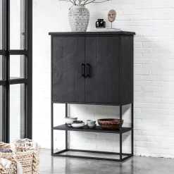 DTP Home Opbergkasten|Opbergkast Beam Teakhout, 140 x 90cm, kleur Zwart