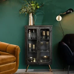 Dutchbone Opbergkasten|Opbergkast Denza Vintage Finish, 100 x 60cm Zwart