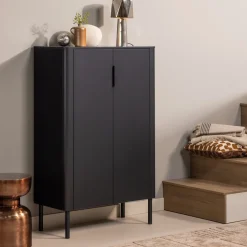 WOOOD Opbergkasten|Opbergkast Gunnar Grenenhout, 135 x 85cm, kleur Mat Zwart